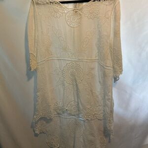 Women's Cream Lace Embroidered Blouse
